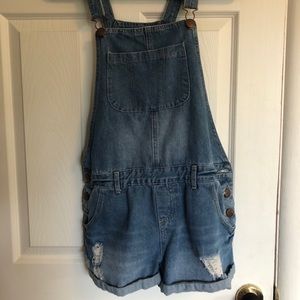Overall Jean Shorts